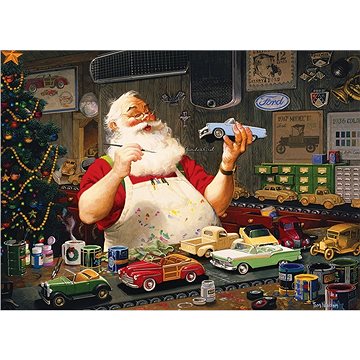 Cobble Hill Puzzle Santa maluje autíčka 1000 dílků (625012800464)