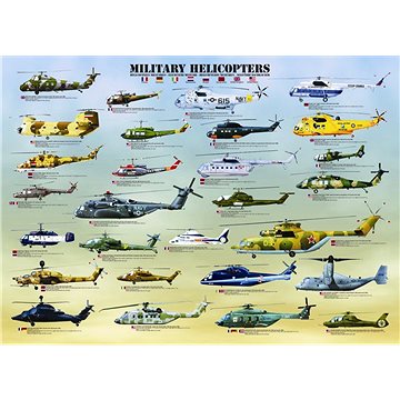 Eurographics Puzzle Vojenské helikoptéry 1000 dílků (628136600880)