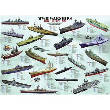 Eurographics Puzzle Válečné lodě 2.světové války 1000 dílků (628136601337)