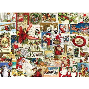 Eurographics Puzzle Vintage vánoční pohlednice 1000 dílků (628136607841)