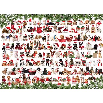 Eurographics Puzzle Vánoční psi 1000 dílků (628136609395)