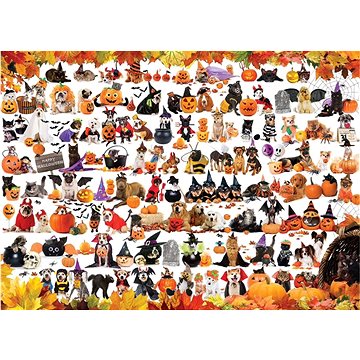 Eurographics Puzzle Halloweenská zvířátka 1000 dílků (628136654166)