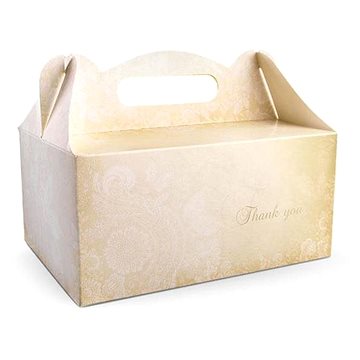 Krabička na výslužku - krémová s ornamenty - svatba 10 ks (5901157458421)