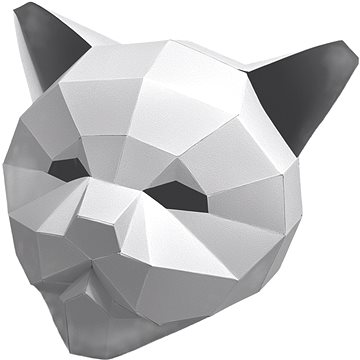 PolyPaper - 3D Papírová maska - Kočka bílá (617669445341)