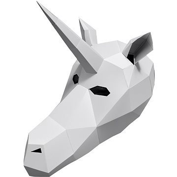 PolyPaper - 3D Papírová maska - Jednorožec bílá (617669445358)