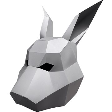 PolyPaper - 3D Papírová maska - Králík šedá (617669445389)