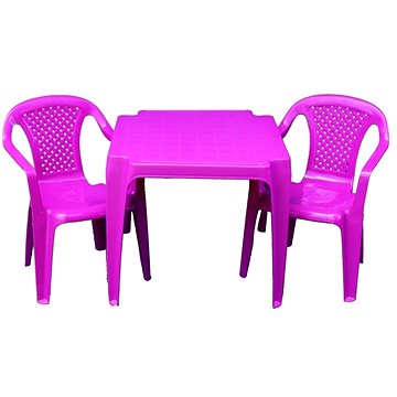 IPAE - sada růžová 2 židličky a stoleček (8595105770047)