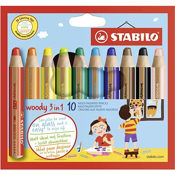 STABILO woody 3 v 1, 10 barev (4006381185646)