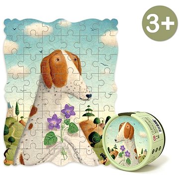 Mideer puzzle - Portrét psa s fialkami (6936352531159)