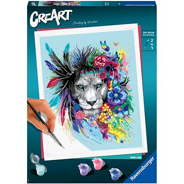 Ravensburger Kreativní a výtvarné hračky 202249 CreArt Pestrobarevný lev s květinami (4005556202249)