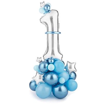 Sada balónků 1. narozeniny kluk - modrá 90 x 140 cm - 45 ks (5900779142473)