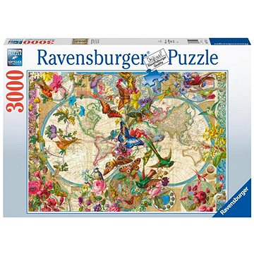 Ravensburger 171170 Motýlí mapa světa 3000 dílků (4005556171170)