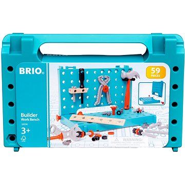 BRIO 34596 Stavebnice BRIO BUILDER Pracovní stůl s nářadím (7312350345964)