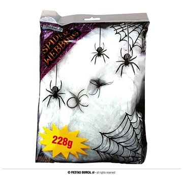 Pavučina bílá 228 g + 4 pavouci - halloween (8434077194300)