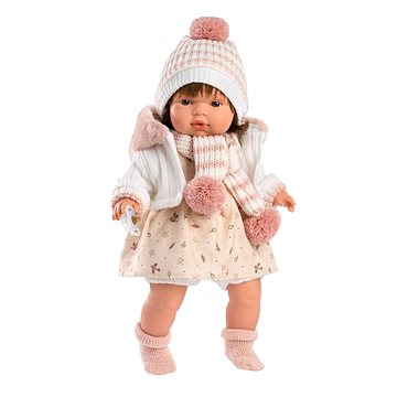 Llorens 38568 Lola - realistická panenka se zvuky a měkkým látkovým tělem - 38 cm (8426265385683)