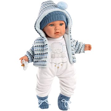 Llorens 42405 Baby Enzo - realistická panenka se zvuky a měkkým látkovým tělem - 42 cm (8426265424054)