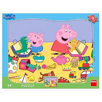 Dino Peppa Pig si hraje 12 deskové tvary puzzle (8590878303119)
