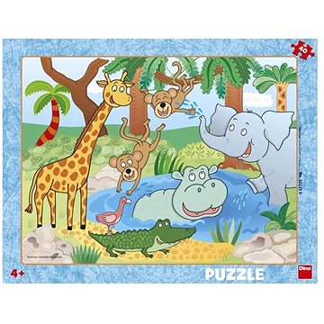 Dino Zvířátka v zoo 40 deskové puzzle (8590878322233)