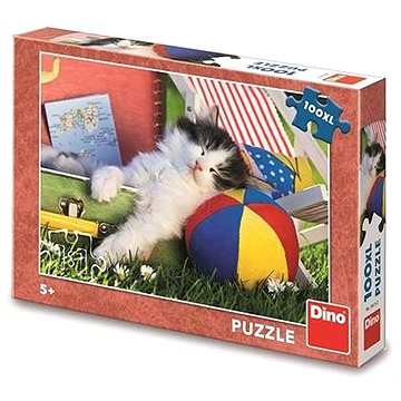 Dino Kotě odpočívá 100 xl puzzle (8590878343542)