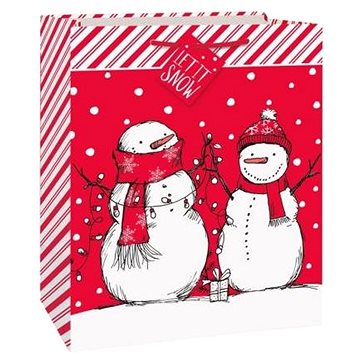 Vánoční dárková taška se sněhuláky - Vánoce - 26 x 64 x 35 cm (11179780785)