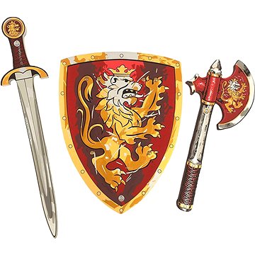 Liontouch Rytířský set, červený - Meč, štít, sekera (5707307107559)