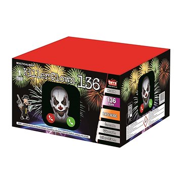 Ohňostroj - Baterie výmetnic killer clown 136 ran (8595596321575)