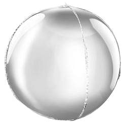Balón foliový kulatý stříbrný 3D - Silvestr - 62 cm (8595596313648)