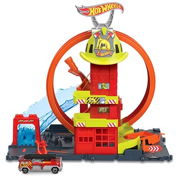 Hot Wheels City Super hasičská stanice se smyčkou (194735109661)