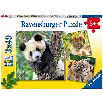 Ravensburger Puzzle 056668 Panda, Tygr A Lev 3X49 Dílků (4005556056668)