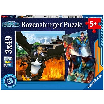 Ravensburger Puzzle 056880 Jak Vycvičit Draka: Devět Království 3X49 Dílků (4005556056880)