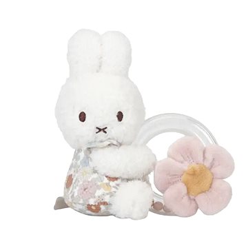 Chrastítko s korálky králíček Miffy Vintage Kytičky (8713291667532)