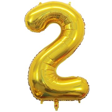 Atomia fóliový balón narozeninové číslo 2, zlatý 82 cm (02112)