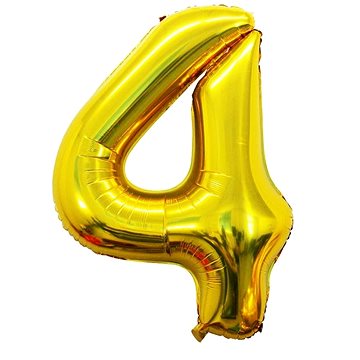Atomia fóliový balón narozeninové číslo 4, zlatý 82 cm (02114)