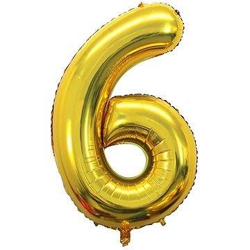 Atomia fóliový balón narozeninové číslo 6, zlatý 82 cm (02116)