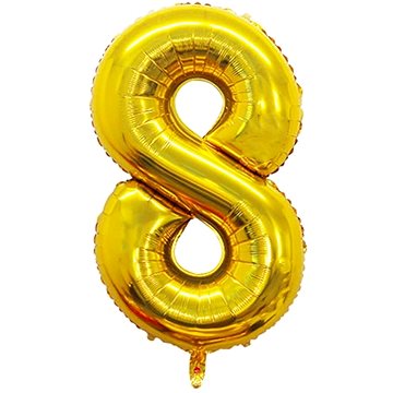 Atomia fóliový balón narozeninové číslo 8, zlatý 82 cm (02118)