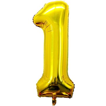 Atomia fóliový balón narozeninové číslo 1, zlatý 46 cm (02121)