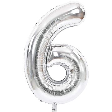 Atomia fóliový balón narozeninové číslo 6, stříbrný 82 cm (02156)