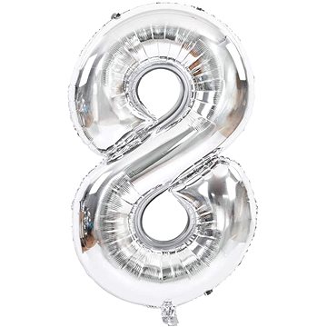 Atomia fóliový balón narozeninové číslo 8, stříbrný 82 cm (02158)