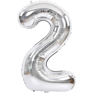 Atomia fóliový balón narozeninové číslo 2, stříbrný 46 cm (02142)