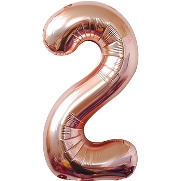 Atomia fóliový balón narozeninové číslo 2, ružovo zlatý 82 cm (02172)