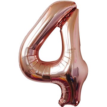 Atomia fóliový balón narozeninové číslo 4, ružovo zlatý 82 cm (02174)