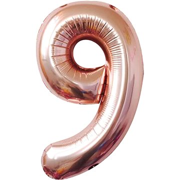 Atomia fóliový balón narozeninové číslo 9, ružovo zlatý 82 cm (02179)