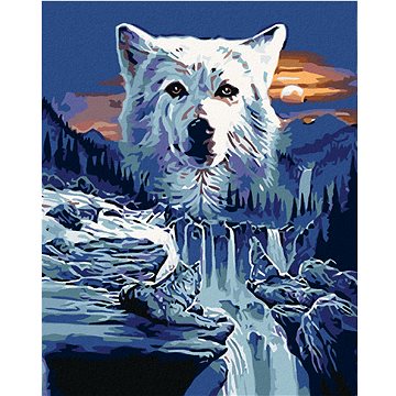 Malování podle čísel - Vlk a vodopády (HRAmal00096nad)