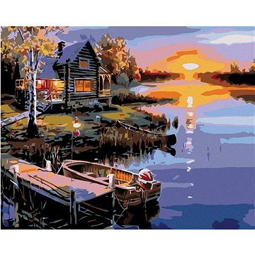 Malování podle čísel - Západ slunce nad jezerem (HRAmal00112nad)