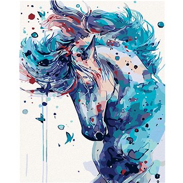 Malování podle čísel - Abstraktní kůň tmavě modrý (HRAmal00222nad)