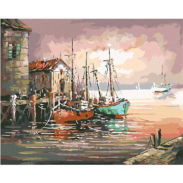Malování podle čísel - Lodě ve starém přístavišti (HRAmal00229nad)