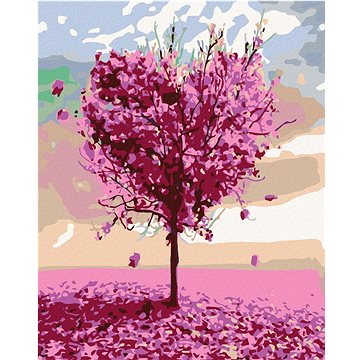 Malování podle čísel - Růžový srdcový strom (HRAmal00300nad)
