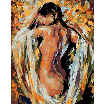 Malování podle čísel - Polonahá žena v barvách (HRAmal00458nad)