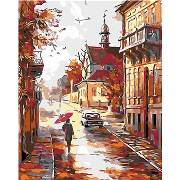 Malování podle čísel - Podzimní ulice na konci města (HRAmal00572nad)
