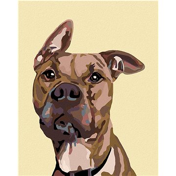 Malování podle čísel - Pes s nastraženým uchem (HRAmal00658nad)